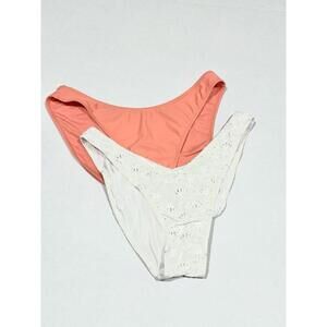 Wild Fable & Shade & Shore Womens Bikini Bottoms V-Front White  XL Orange Set